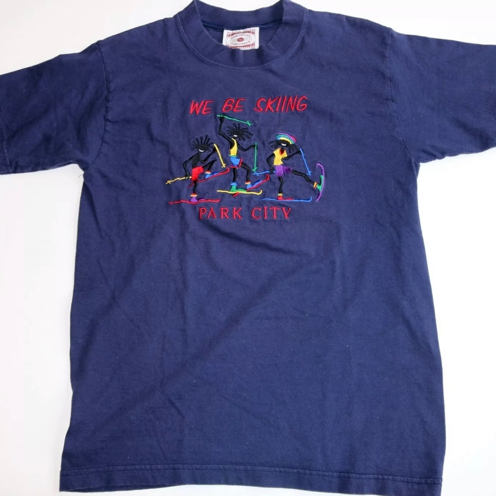 Park City, UT Navy‎ Blue "We Be Skiing" T-Shirt USA Size Medium